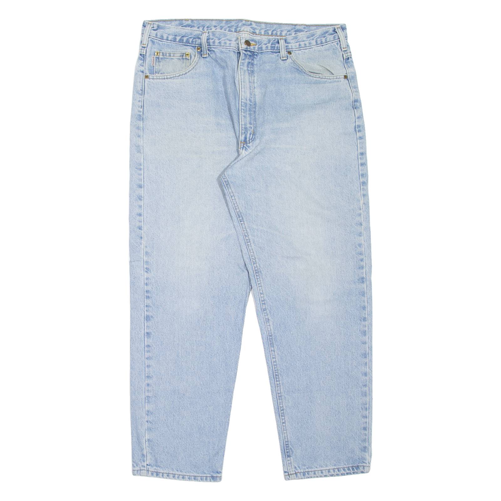 CARHARTT Workwear Mens Jeans Blue Relaxed Tapered Stone Wash W36 L30