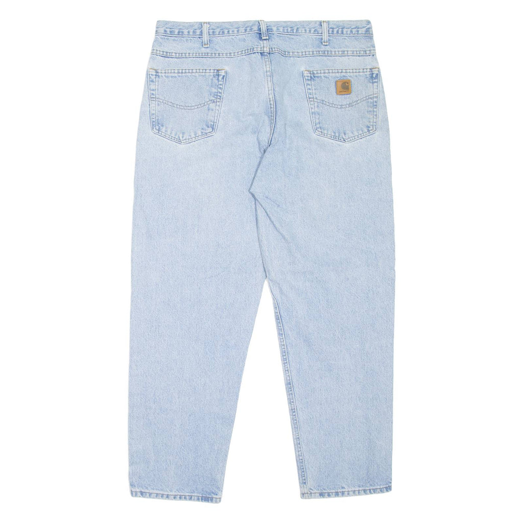 CARHARTT Workwear Mens Jeans Blue Relaxed Tapered Stone Wash W36 L30