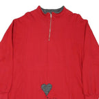 POWER Womens Red Pullover XL Sweatshirt Cotton Blend Heart Graphic