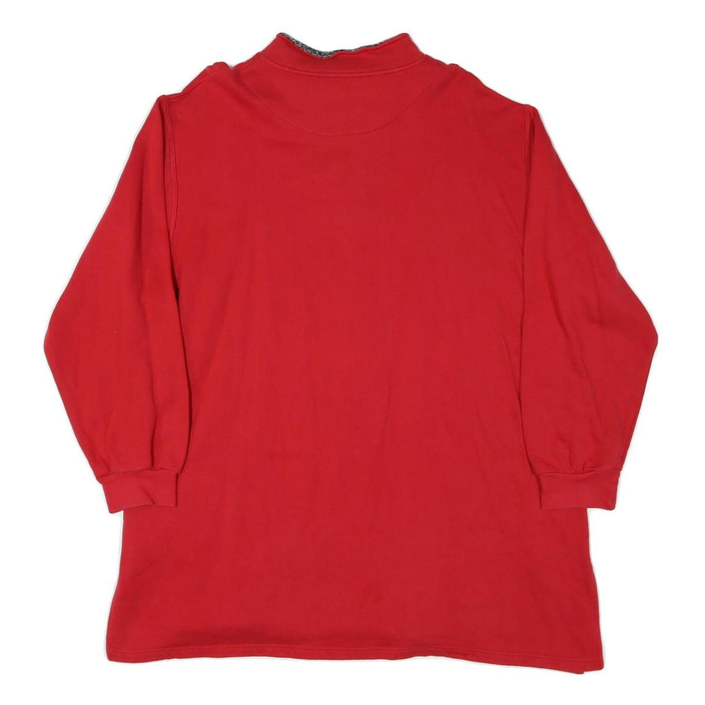 POWER Womens Red Pullover XL Sweatshirt Cotton Blend Heart Graphic