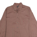 NAUTICA Mens Red Striped Shirt M Cotton Blend Long Sleeve Button Shirt Casual