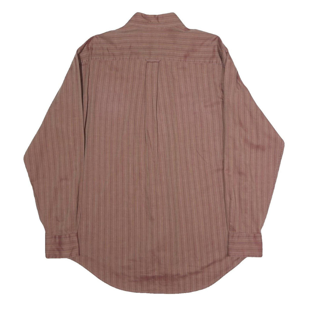 NAUTICA Mens Red Striped Shirt M Cotton Blend Long Sleeve Button Shirt Casual