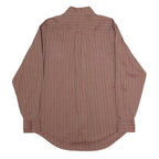 NAUTICA Mens Red Striped Shirt M Cotton Blend Long Sleeve Button Shirt Casual