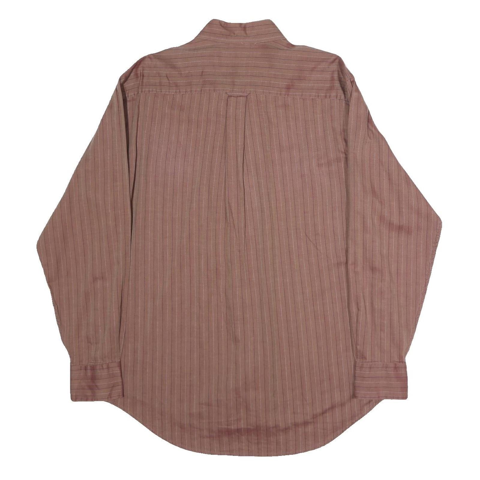 NAUTICA Mens Red Striped Shirt M Cotton Blend Long Sleeve Button Shirt Casual