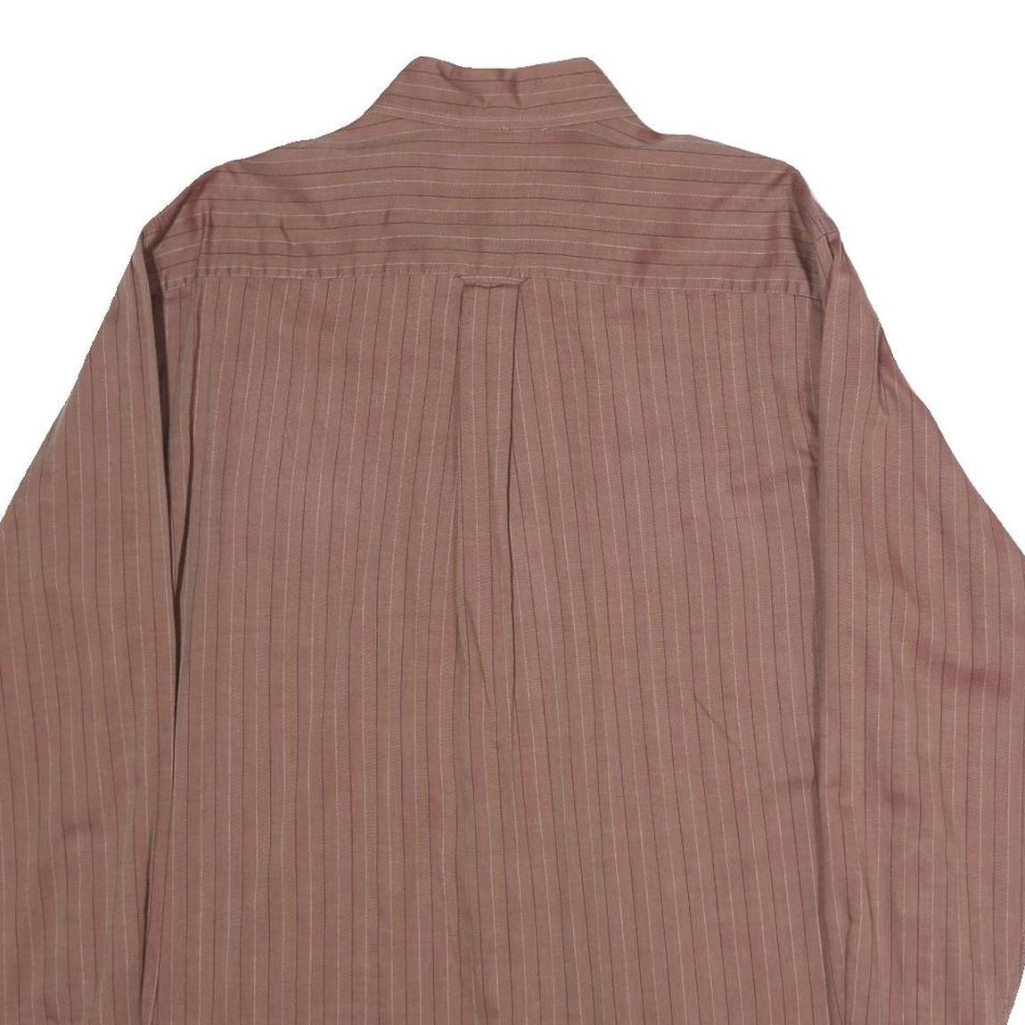 NAUTICA Mens Red Striped Shirt M Cotton Blend Long Sleeve Button Shirt Casual