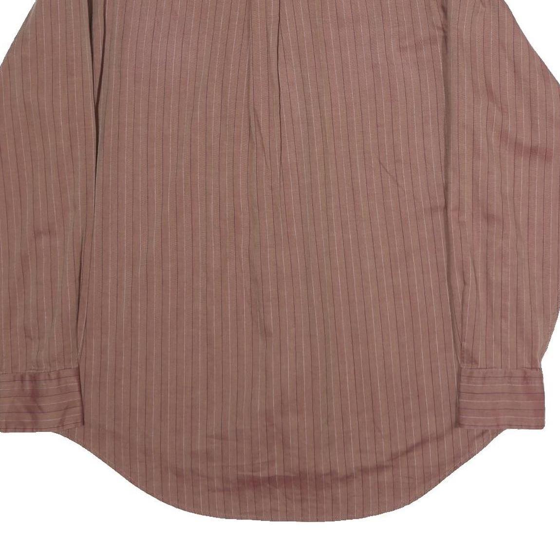 NAUTICA Mens Red Striped Shirt M Cotton Blend Long Sleeve Button Shirt Casual