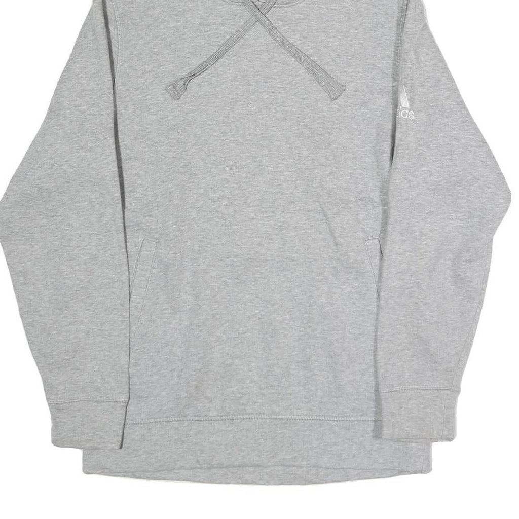 ADIDAS Mens Grey Hoodie M Cotton Pullover Drawstring Hood Casual