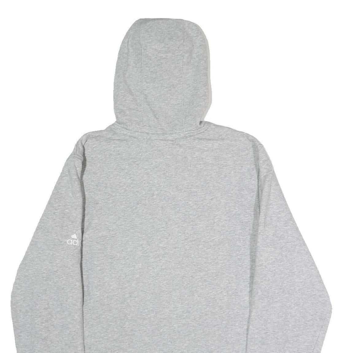ADIDAS Mens Grey Hoodie M Cotton Pullover Drawstring Hood Casual