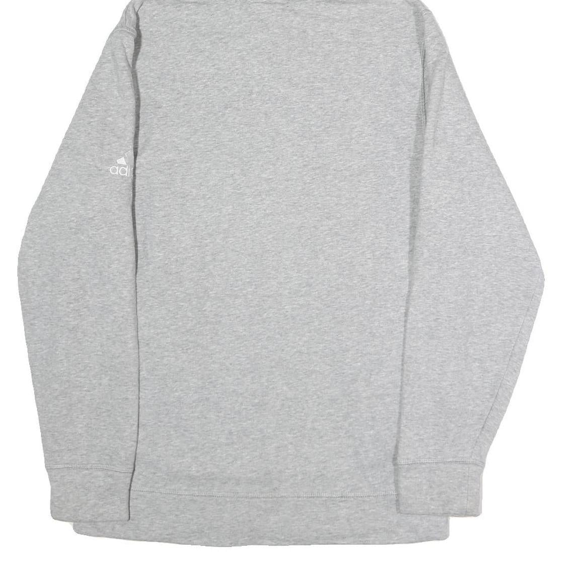 ADIDAS Mens Grey Hoodie M Cotton Pullover Drawstring Hood Casual