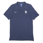 NIKE Mens Blue FFF Short Sleeve Plain S Cotton Polo Shirt Sports