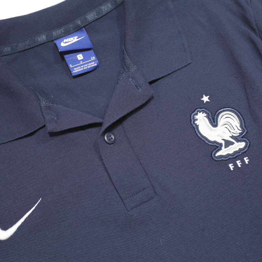 NIKE Mens Blue FFF Short Sleeve Plain S Cotton Polo Shirt Sports