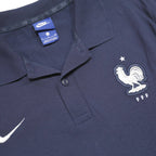 NIKE Mens Blue FFF Short Sleeve Plain S Cotton Polo Shirt Sports