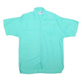 POMME Mens Blue Polyester Blend Shirt M Casual Short Sleeve Button Shirt
