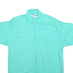 POMME Mens Blue Polyester Blend Shirt M Casual Short Sleeve Button Shirt