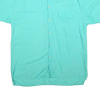 POMME Mens Blue Polyester Blend Shirt M Casual Short Sleeve Button Shirt