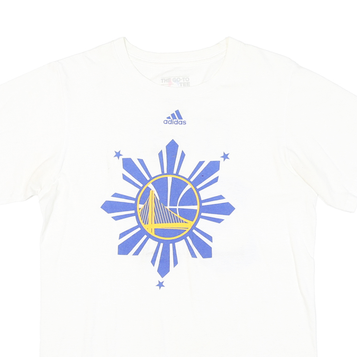 ADIDAS Mens White Golden State Warriors Curry 30 Graphic T-Shirt S Short Sleeve