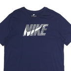 NIKE Mens Blue XL Graphic T-Shirt Short Sleeve Crew Neck Cotton Casual Tee