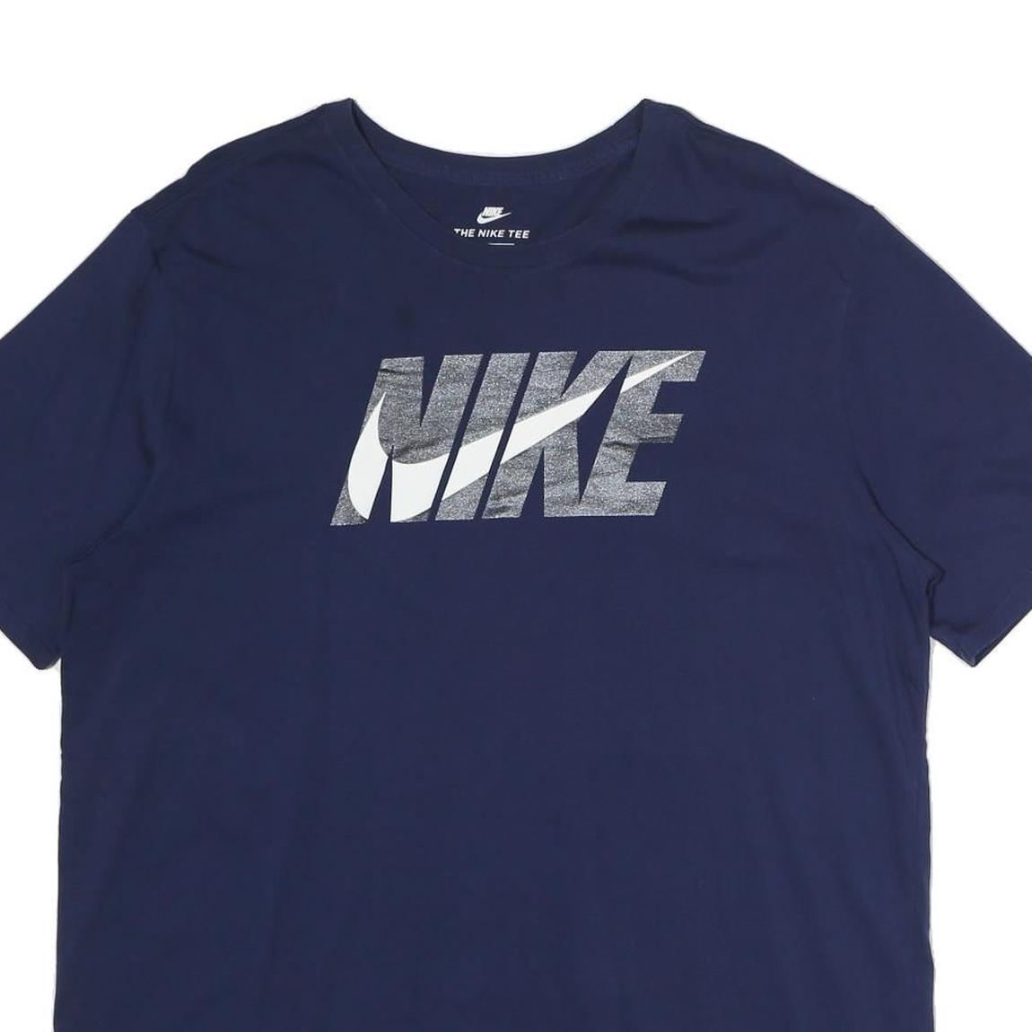 NIKE Mens Blue XL Graphic T-Shirt Short Sleeve Crew Neck Cotton Casual Tee