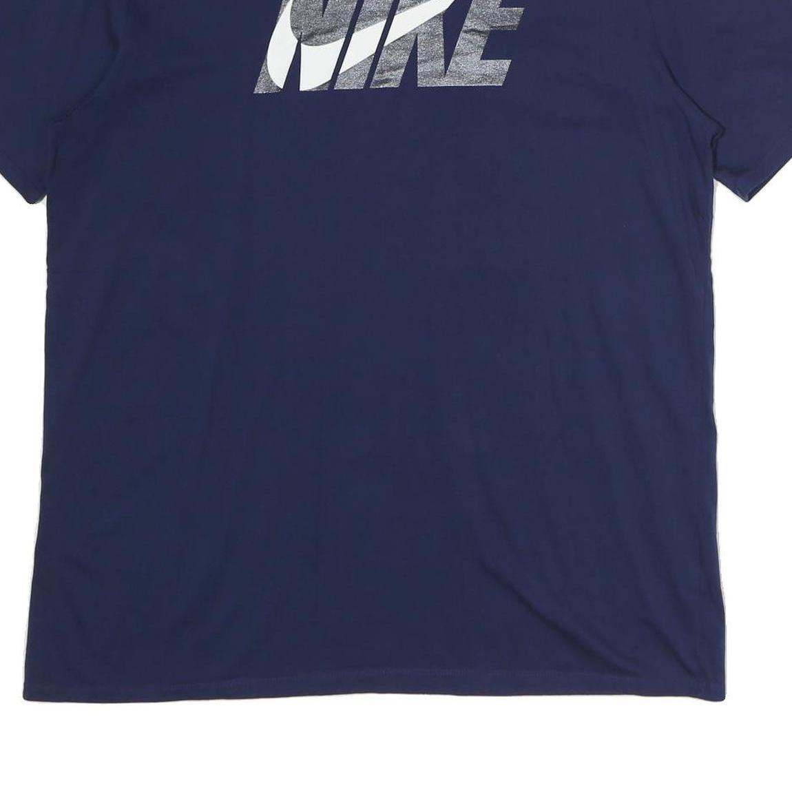 NIKE Mens Blue XL Graphic T-Shirt Short Sleeve Crew Neck Cotton Casual Tee