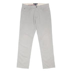 TOMMY HILFIGER Mens Cotton Blend Grey Regular Straight Trousers W32 L30 Casual