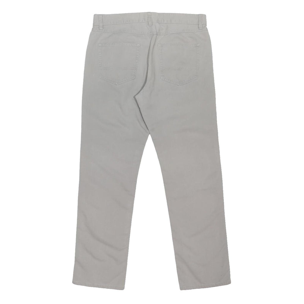 TOMMY HILFIGER Mens Cotton Blend Grey Regular Straight Trousers W32 L30 Casual