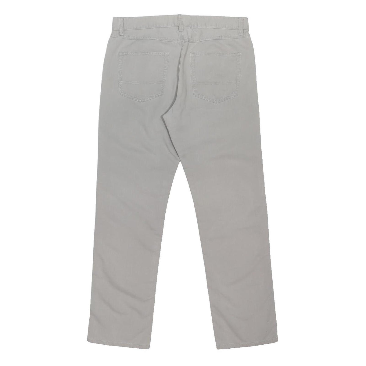 TOMMY HILFIGER Mens Cotton Blend Grey Regular Straight Trousers W32 L30 Casual
