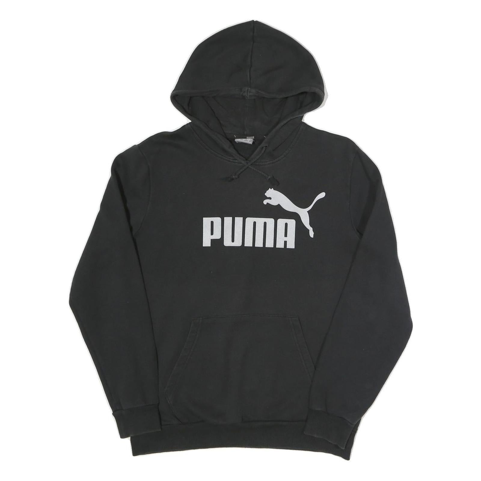 PUMA Womens Black Hoodie S Cotton Blend Pullover Casual Sports Sweatshirt