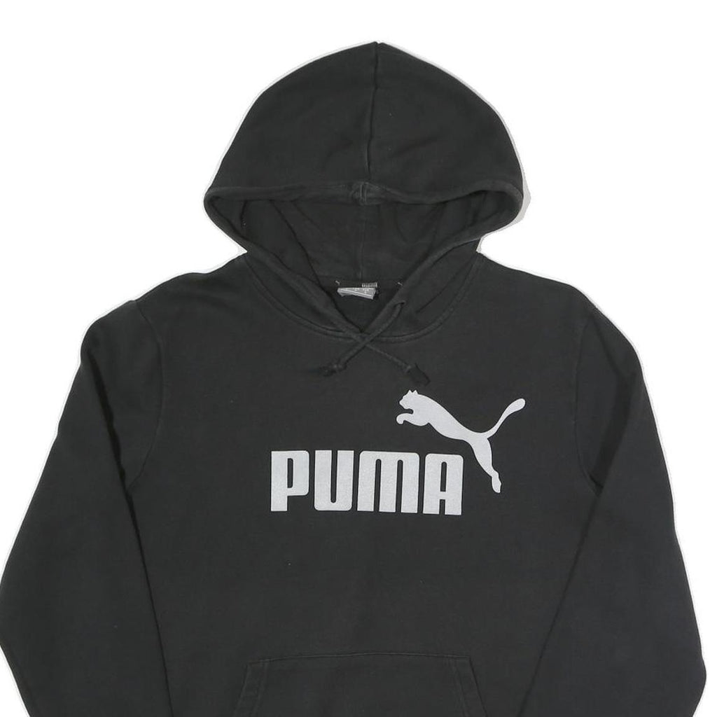 PUMA Womens Black Hoodie S Cotton Blend Pullover Casual Sports Sweatshirt