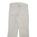 CARHARTT Mens Cotton Blend Beige Relaxed Straight Trousers W32 L30 Workwear Zip