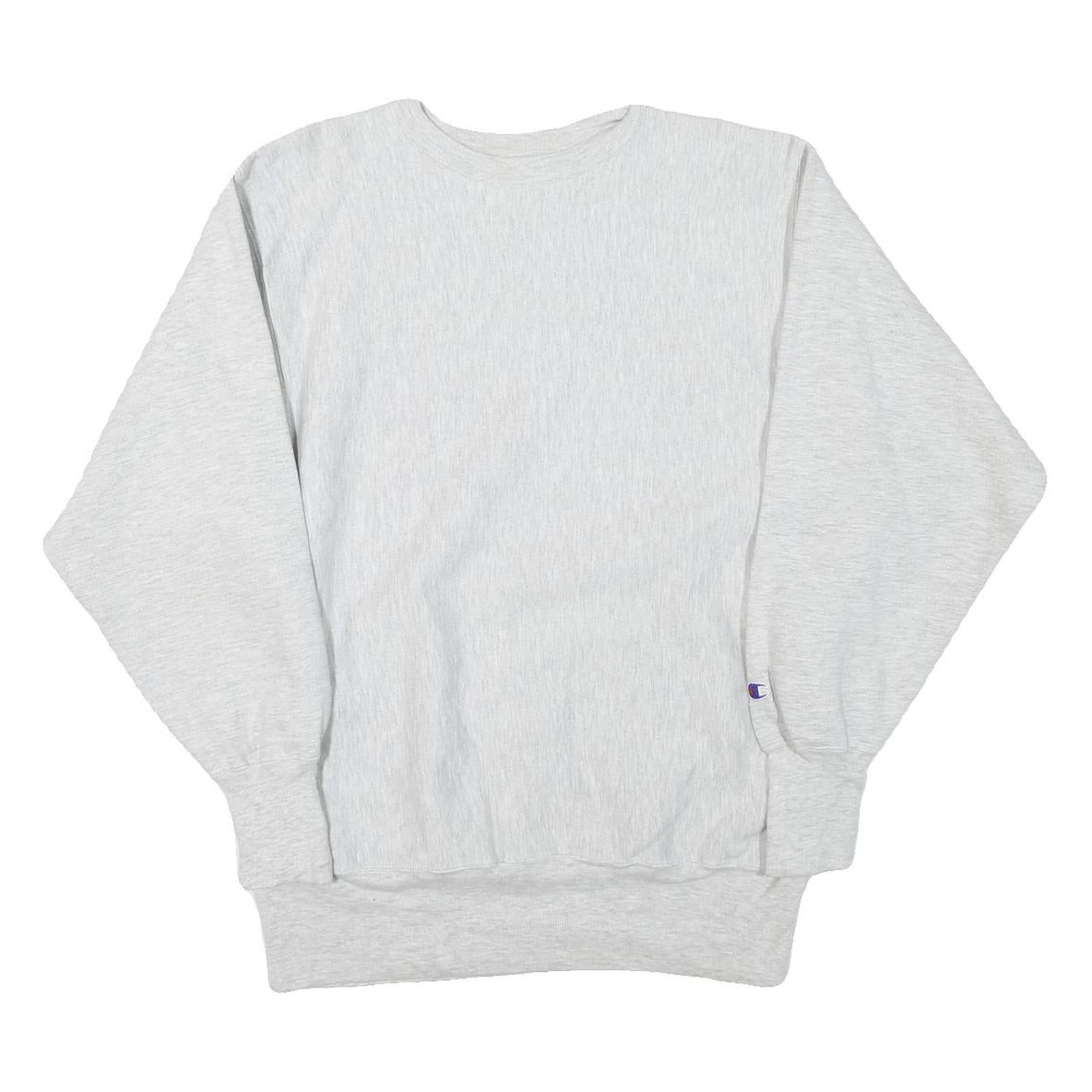 CHAMPION Mens Grey Crew Neck XL Cotton Blend Pullover Sweatshirt Casual