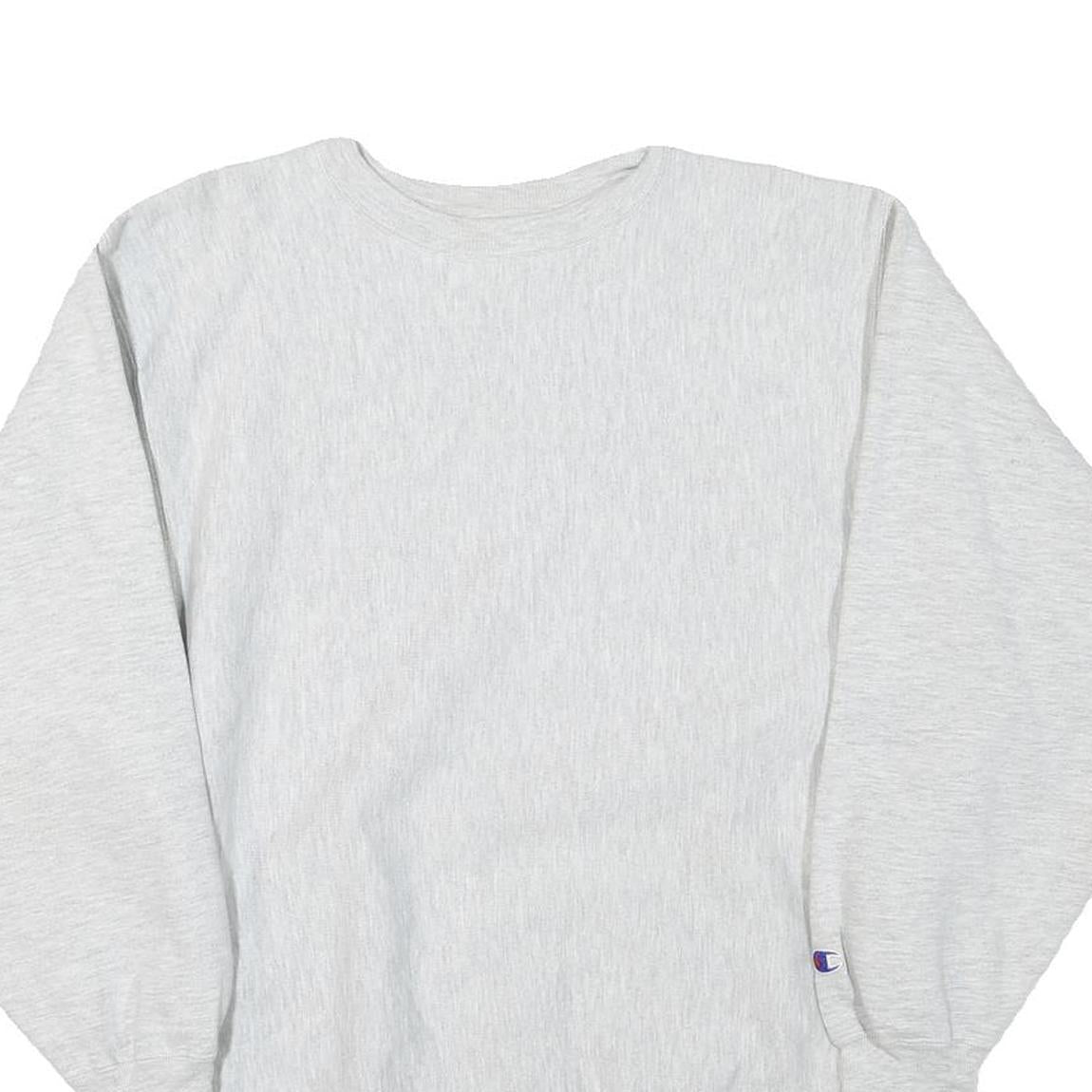 CHAMPION Mens Grey Crew Neck XL Cotton Blend Pullover Sweatshirt Casual