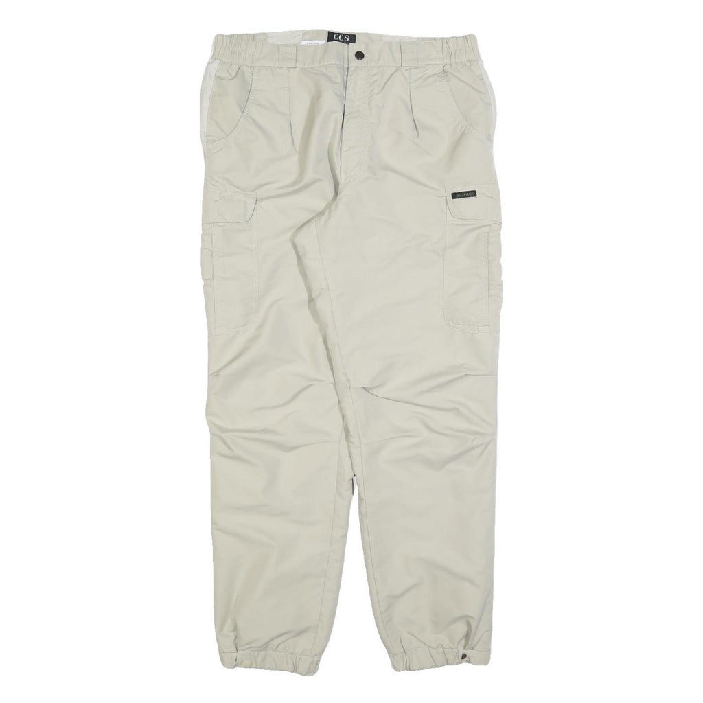BIG PACK Mens Beige Polyester Blend Regular Fit Cargo Trousers W34 L32 Zip
