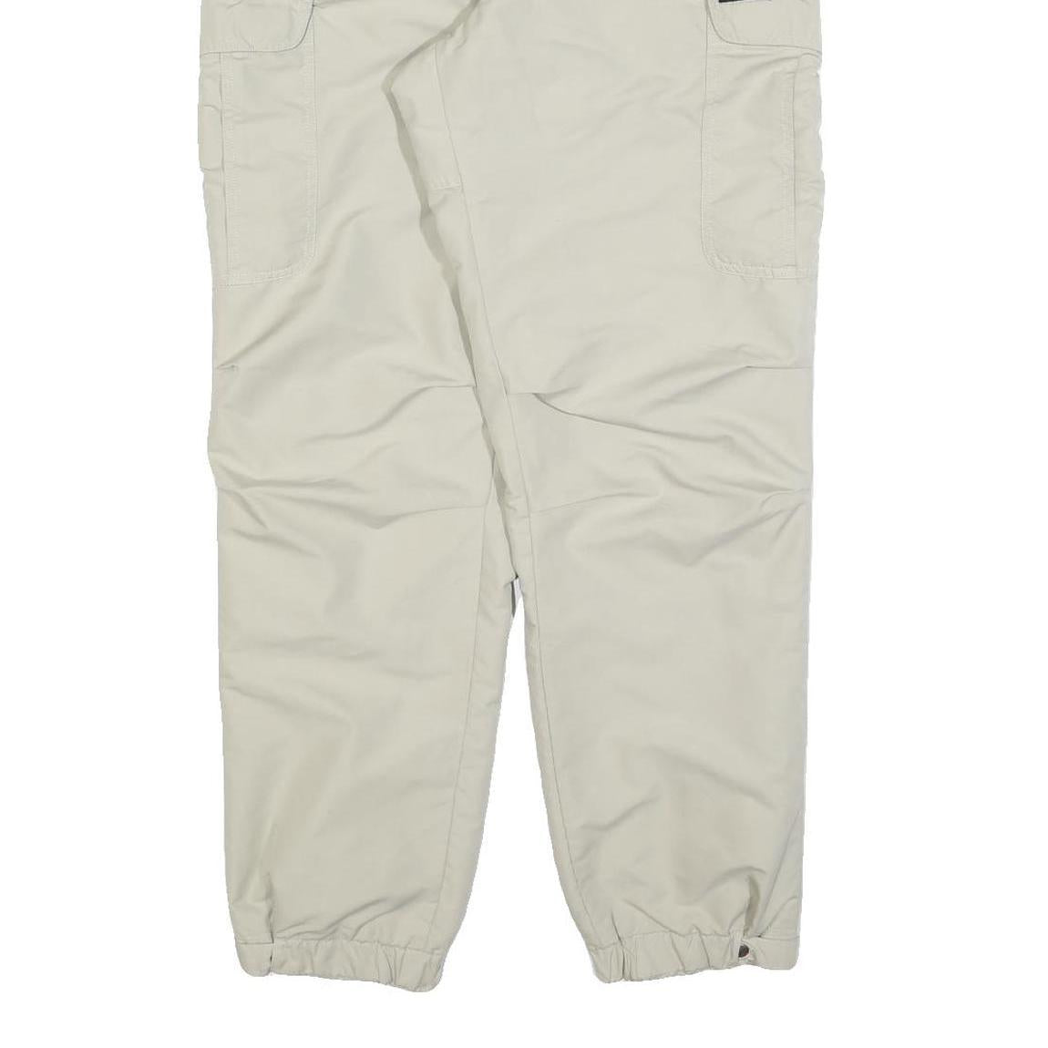 BIG PACK Mens Beige Polyester Blend Regular Fit Cargo Trousers W34 L32 Zip