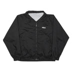 FILA Mens Black Zip Jacket M Polyamide Plain Lightweight Sportswear