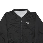FILA Mens Black Zip Jacket M Polyamide Plain Lightweight Sportswear