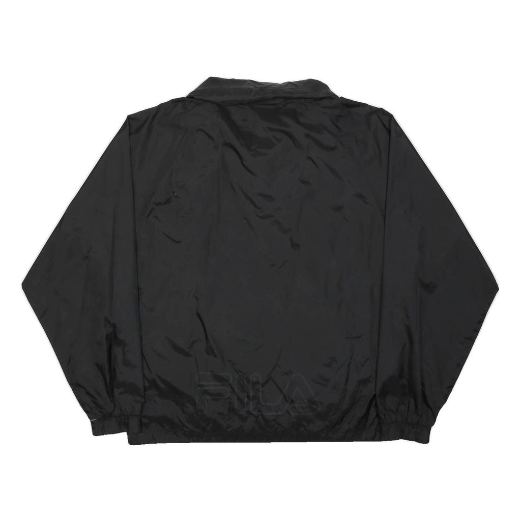 FILA Mens Black Zip Jacket M Polyamide Plain Lightweight Sportswear