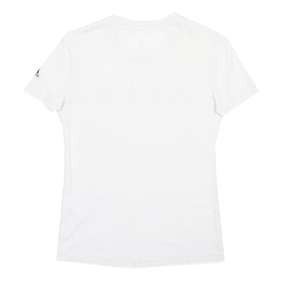 ADIDAS Womens White Cotton Blend T-Shirt XS Short Sleeve Crew Neck Logo