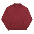 CHAMPION Mens Maroon Polo Collar XL Cotton Blend Sweatshirt Classic Logo