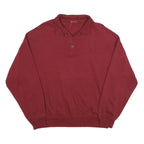 CHAMPION Mens Maroon Polo Collar XL Cotton Blend Sweatshirt Classic Logo