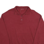 CHAMPION Mens Maroon Polo Collar XL Cotton Blend Sweatshirt Classic Logo