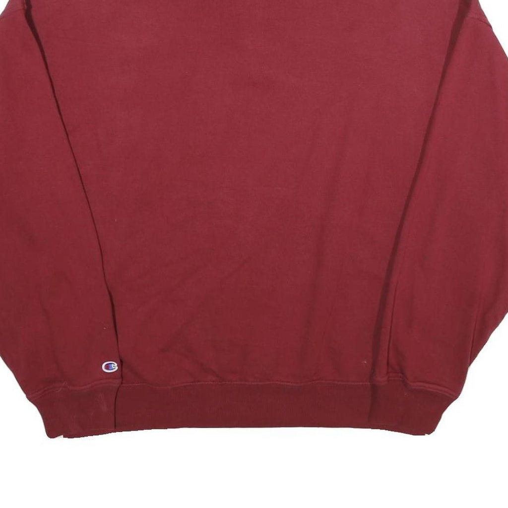 CHAMPION Mens Maroon Polo Collar XL Cotton Blend Sweatshirt Classic Logo