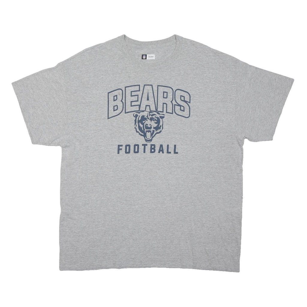 NFL Mens Grey Bears Football Graphic T-Shirt XL Short Sleeve Crew Neck Casual