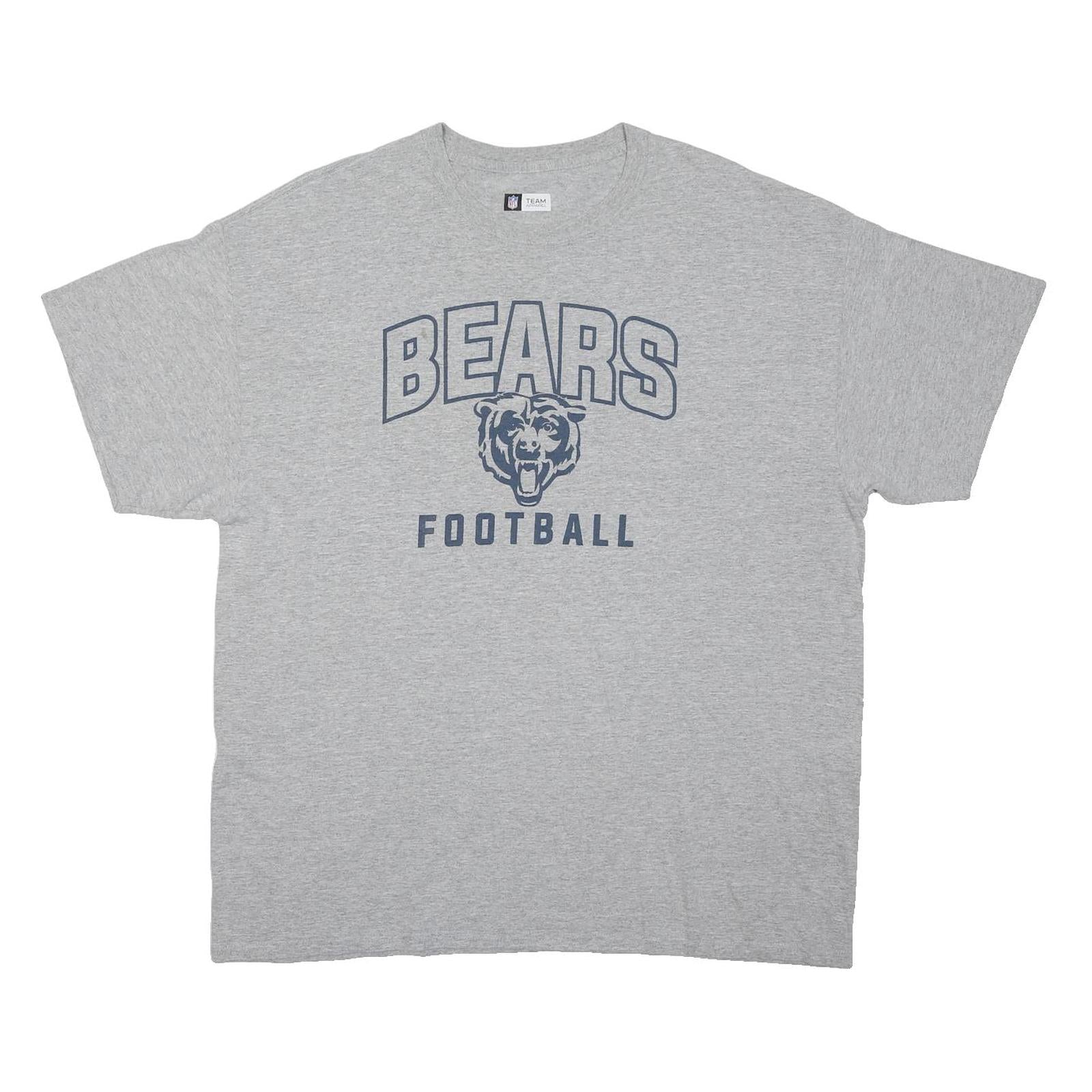 NFL Mens Grey Bears Football Graphic T-Shirt XL Short Sleeve Crew Neck Casual