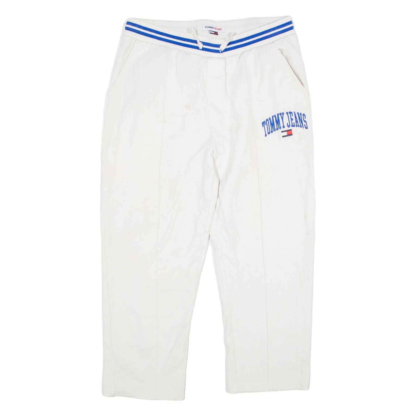 TOMMY JEANS Mens Sweatpants Cream Straight L W34 L25