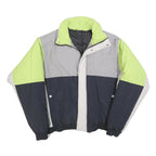 RECLAIMED VINTAGE Mens Lime Green & Grey Colourblock Jacket M Polyester Blend