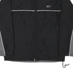 REEBOK Mens Black & Grey Zip Front Track Jacket M Polyester Plain Sportswear