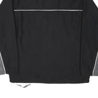 REEBOK Mens Black & Grey Zip Front Track Jacket M Polyester Plain Sportswear