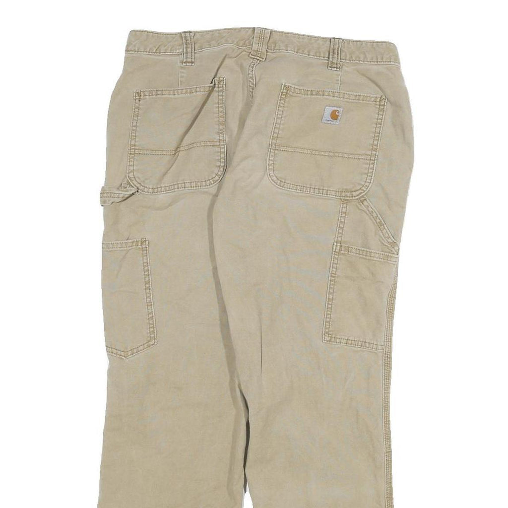 CARHARTT Womens Cotton Blend Beige Regular Fit Straight Trousers W30 L27