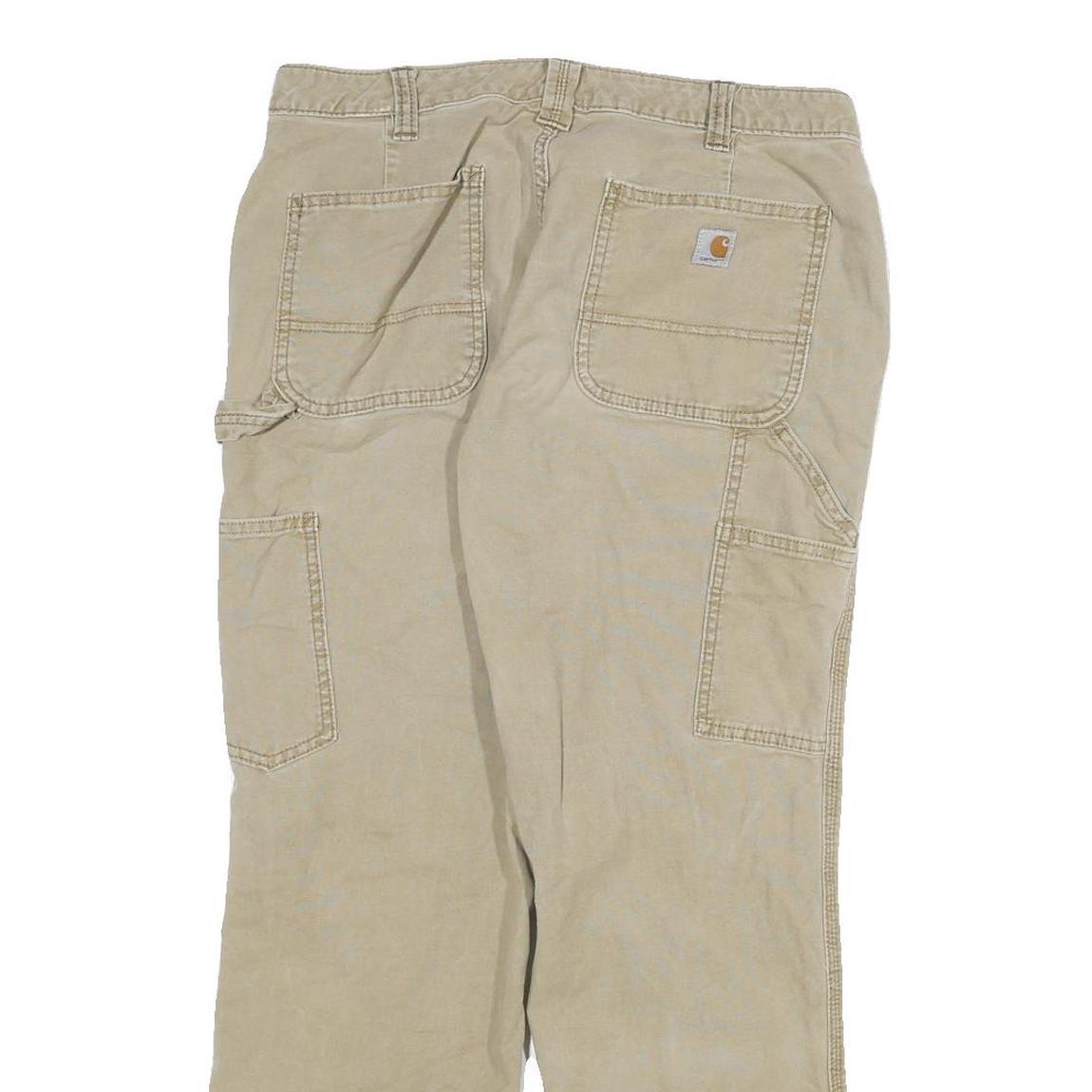 CARHARTT Womens Cotton Blend Beige Regular Fit Straight Trousers W30 L27