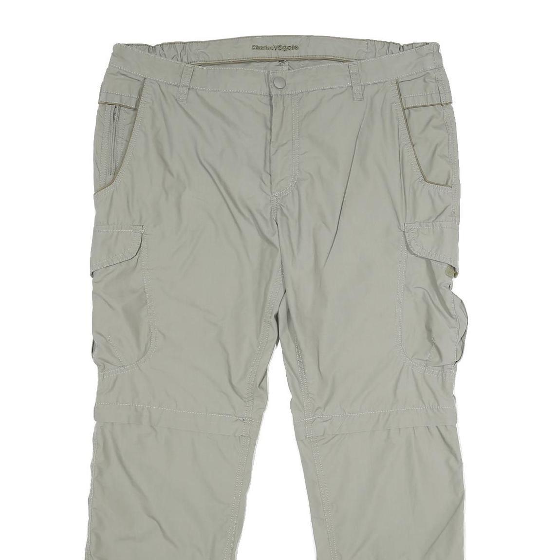 CHARLES VOGELE Mens Beige Relaxed Cargo Trousers W38 L31 Zip Pockets Casual